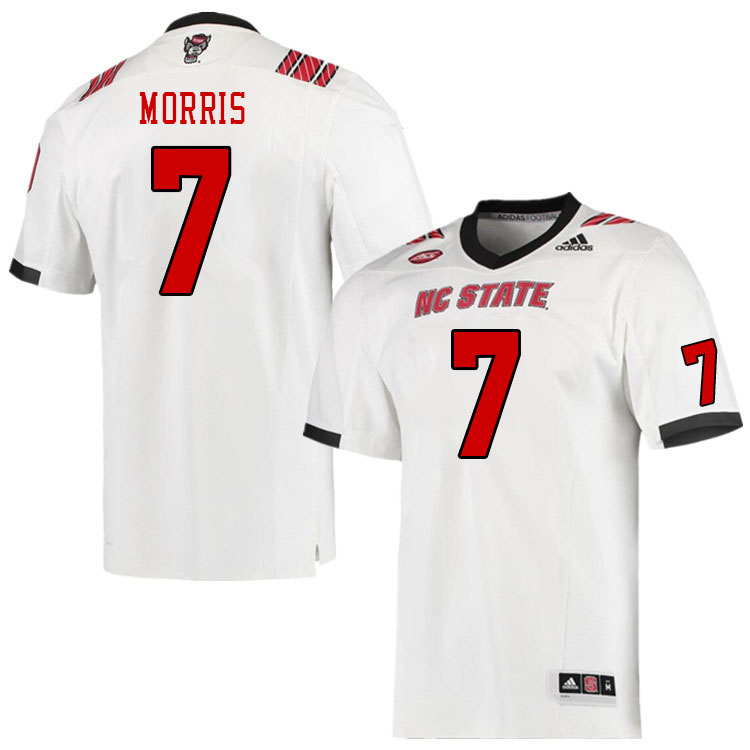 Men #7 MJ Morris North Carolina State Wolfpacks College Football Jerseys Stitched-White - Click Image to Close